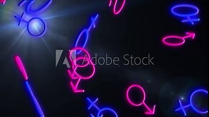 animated male female sign abstract background
