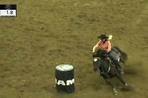 Lucy Browns stuns in the second performance of her set with a 14.71-second run in Denver 🤯 She advances to the semis with Paige Conrado and Ilyssa Riley. 🎥 @cowboychannel | The Women's Professional Rodeo Association