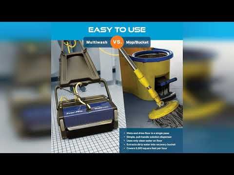Review: Multiwash 14 inch Commercial Floor Scrubber Machine by Powr-Flite, Power Scrubbers for...