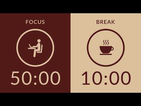 50/10 Pomodoro Timer with Brown Noise 🎧 4-Hour Study with Me for Deep Focus & ADHD ✨