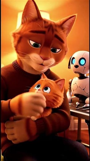 Broken Robot… But the Cat Didn’t Give Up 🥺🤖❤️