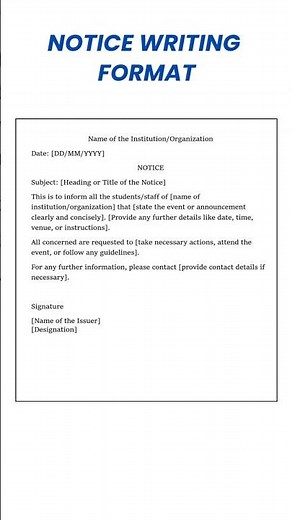 Notice Writing | Format and Example #class12 #class10 #noticewriting #cbse