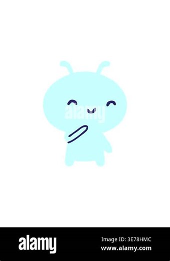 splitting effect animation of small alien Stock Video Footage - Alamy