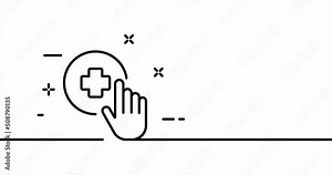 Hand and cross. First aid, help, call an ambulance, prescription, treat, patient. Healthcare concept. One line drawing animation. Motion design. Animated technology logo. Video 4K