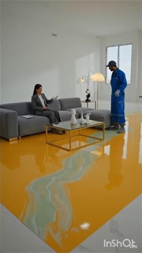 "Plain floor se luxury marble look 😍 | Epoxy magic transformation 💫"#ai#shortvideo #shortsfeed