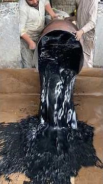 How Black PU Foam Is Made Manually | Polyurethane Foam Manufacturing Process #short #process