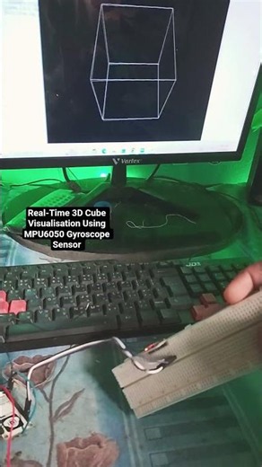Real-Time 3D Cube Using MPU6050 Gyroscope Sensor 🔄 #arduino #iot #robotics #ai #electronicsproject