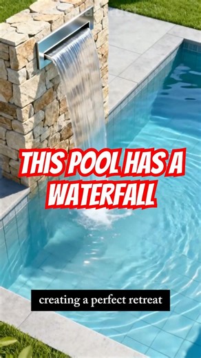 This Pool Has a Waterfall… Wait for It 🌊😳 #pool #satisfying #shorts