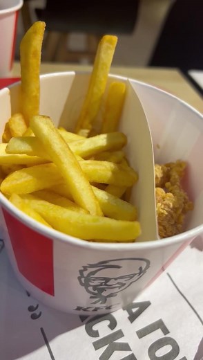 Delicious KFC Fried Chicken and French Fries Meal