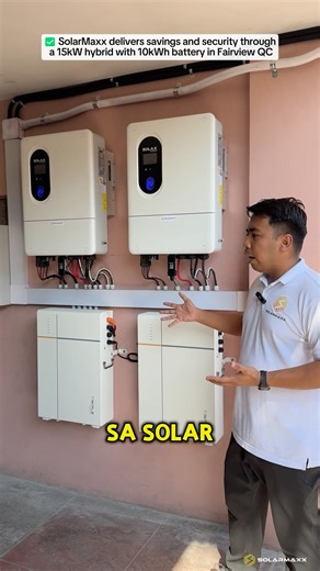 4K views · 46 reactions | Tipid at Seguridad, Hatid ng SolarMaxx! Dito sa Fairview QC, naka-install na ang 15kW Hybrid System with 10kWh Battery. Guaranteed savings, stable performance, at tuloy-tuloy na kuryente para sa bawat araw.  0956-844-6572  www.solarmaxx.ph  solarmaxxcorp@gmail.com #SolarMaxx #HybridSystem #EnergySavings #SmartPower | SOLARMAXX CORP. | Facebook