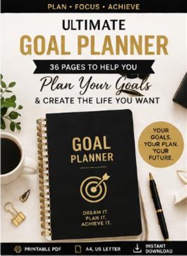 Ultimate Goal Planner Printable PDF | Goal Setting, Habit & Vision Planner - Etsy