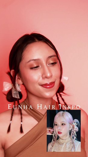 Eunha Hair Inspo🎀✨ . . Volvieron los tutoriales de Kpop que tanto me encantan!! ✨ estén pendientes porque hay muchos que tengo ganitas de recrear!! 💕 Este look me super gustó para esta primavera! Super rápido y super cutee!! 🎀 . . Ya vieron que use la tinta de @Maybelline NY para mi look naranjita ? 💥 Les traigo algunos tips de uso después de varios días de usarla en mi rostro: - Yo siempre recomiendo usar bloqueador incluso si la tinta ya lo contiene pero pude notar que el resultado lucía m