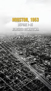 An aerial view of Houston in 1953 — looking straight toward downtown. At this time, I-45 was brand new and ended just southeast of the city. This section wasn’t rebuilt into its modern double-deck form until the early 1980s. Follow @mortezasafataj for more Houston history and rare aerial visuals. | Morteza Houston Realtor
