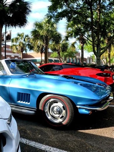Start Me Up!! 1967 Marina Blue Corvette Stingray Convertible Set in Motion