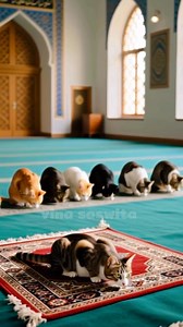 Oyen Belajar shalat 🙀🤭/ cats learning to pray #cats #pray #ai #shalat #kucingbelajarshalat | Vina Saswita