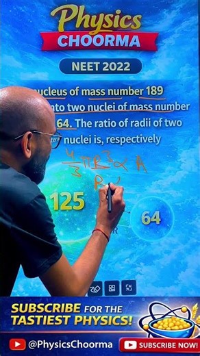 NEET 2022 Nuclear Physics Question 🔥 Radius Ratio Trick | #shorts
