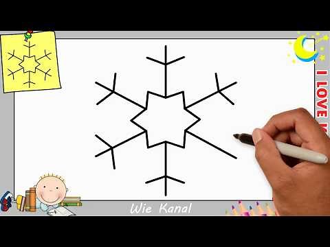 Schneeflocke zeichnen lernen einfach schritt für schritt 2 - WEIHNACHTEN