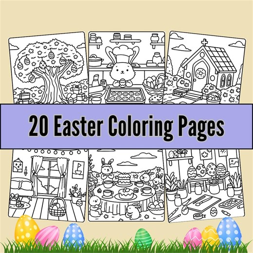 Easter Coloring Pages for Kids | 20 Printable Easter Activities | Preschool & Kindergarten | Coloring Sheets | Instant Downloadpdf - Etsy