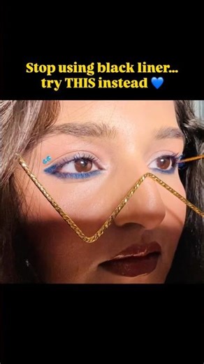 Blue Kajal for Brown Eyes 💙 Eye Makeup That Makes Your Eyes Pop | Easy Tutorial #shorts