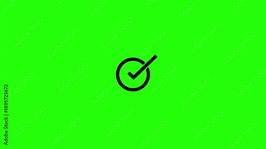 chack mark icon . black check mark circle animation . chack mark on green background .