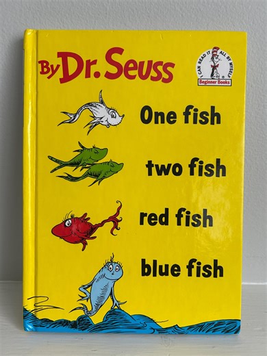 Dr. Seuss One Fish Two Red Blue Beginner Book 1960 - Etsy