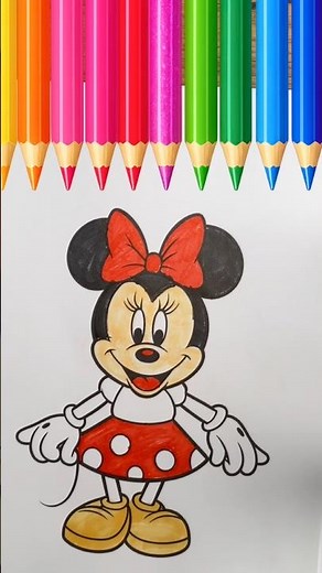 Learn to Paint Minnie Mouse for Kids | Draw Minnie Mouse with Colour #shorts #coloring #minniemouse