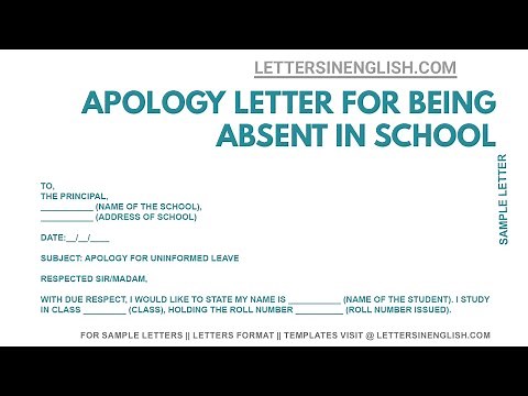 Apology Letter for Being Absent in School without Notice | Letters in English