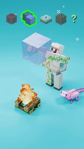 Minecraft Iron and Copper Golem and Villager vs Blocks Satisfying 3D Simulations!