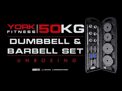 YORK FITNESS | 50KG HAMMERTONE DUMBBELL & BARBELL SET - UNBOXING