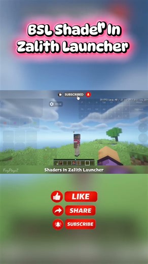 BSL Shader In Android 😱 Zalith Launcher 🔥#minecraft #shorts