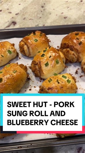 Sweet Hut: Pork Sung Roll and Blueberry Cheese
