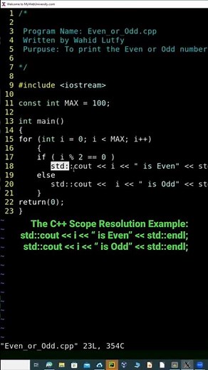 The C++ Scope Resolution Example:std::cout and std::endl