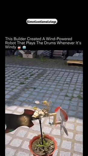Motivation |Success |business on Instagram: "Nature’s Rhythm! 🥁💨 ​Ever seen a drummer who only plays when the wind blows? This wind-powered robot is the perfect blend of engineering and creativity. It’s amazing how simple mechanics can turn a breeze into a beat. Truly a masterpiece of kinetic art! 🤖✨ ​Rate this invention from 1 to 10! 👇 . . . ​#engineering #robotics #innovation #creativemind #windpower"