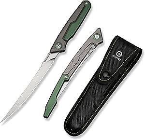 danco 6" Karl Folding Fillet Knife, Folding Fishing Knife with Locking Handle & Sheath for Freshwater and Saltwater Fishing