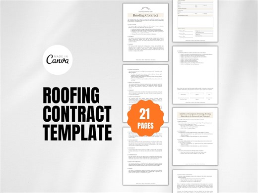 Editable Roofing Contract Template: Residential Roofing Proposal (canva, 22 Pages) - Etsy