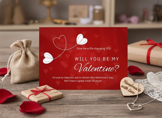 Will You Be My Valentine Card Editable and Printable | Valentine’s Day Invitation | Romantic Love Card Template | Digital Download | Canva - Etsy