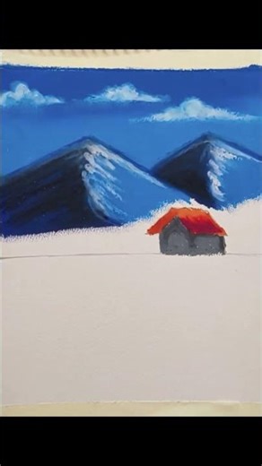 😍 Easy Mountain Scenery Drawing 🏔️✨ l Oil Pastel Art