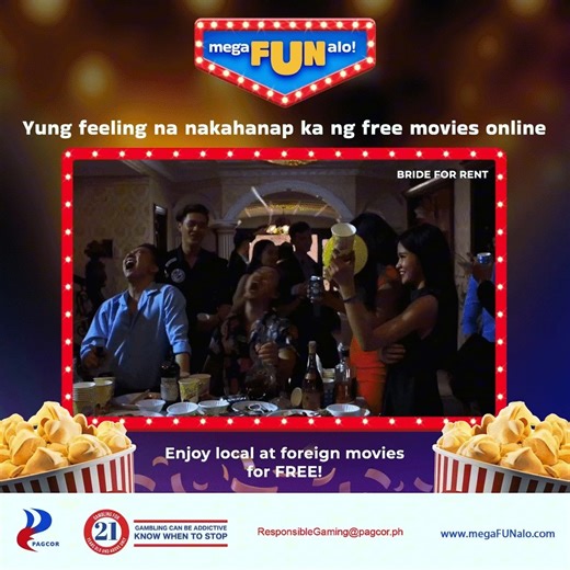 MegaFUNalo! on Instagram: "Hindi kailangan mag-renta para sumaya ngayong weekend. 😋 Libre na dito! 🎬 Watch your favorite films online, kasama ang "Bride For Rent" starring Kim Chiu at Xian Lim. Register na: bit.ly/megafunalo! 🥳"