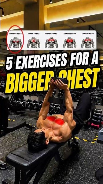 🔸5 Chest Exercises for Maximum Pec Growth (Upper & Inner Focus) #gymtips #fitnesstips #chestday