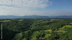 Summer Splendor: Drone Views of the French Province with Pyrenees on the Horizon Stock Video