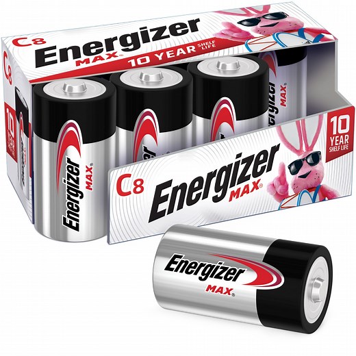 Energizer MAX C Batteries (8 Pack), C Cell Alkaline Batteries