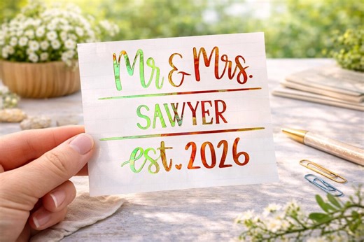 Custom Wedding Decals Mr and Mrs Wedding Vinyl Stickers for Her Personalized Bridal and Wedding Decal Bride Sticker