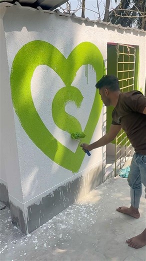 Wallpainting Green Colour Fast Code 🏡#art #viralvideo #trendingvideo #homedecor #shortfeed #reels