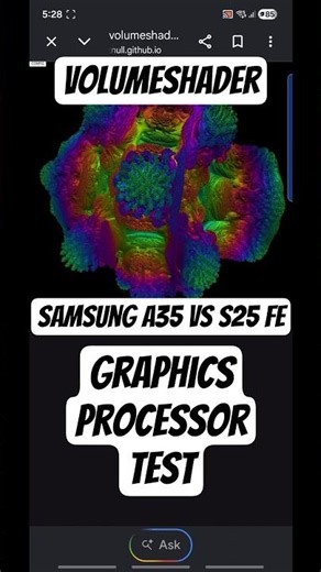 Graphics Processor Test (Volumeshader) A35 vs S25 FE | #samsung #gpu #test