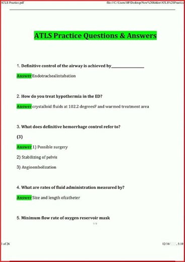 Atls Practice Exam Actual Questions And Answers Verified Ansupdate video