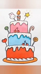 592K views · 5.4K reactions | Easy cake drawing . . #drawingideas #creative #drawingtutorial #fbreelsfypシ゚viralシ | Easy drawing for kids24 | Facebook