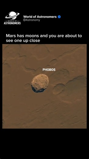 Mars has moons and you are about to see one of them ✨ |#mars #moon #phobos #planet #space