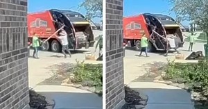 Garbage men have epic duel on the job