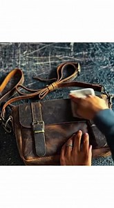 Handmade Leather Shoulder Bag: Retro Unisex Crossbody Daily Bag - Etsy