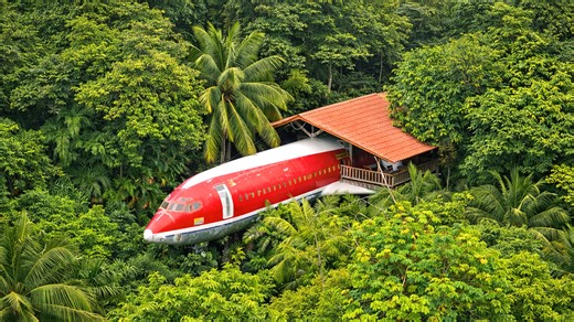 How did a real airplane become a jungle hotel?
